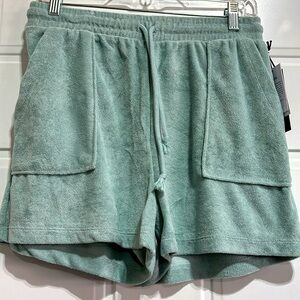 Black Tape Terry cloth cotton soft, elastic drawstring waist, hip pockets